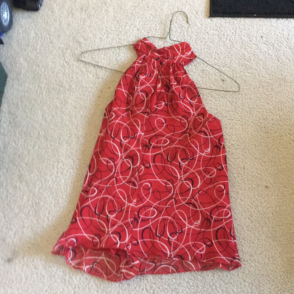Button Up Patterned Sleeveless Blouse